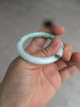 Load image into Gallery viewer, 35-38mm Type A 100% Natural sunny green/white Jadeite Jade kids bangle /scarf button group BF100
