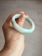 Load image into Gallery viewer, 53mm 100% natural certified sunny green/white(白底青) jadeite jade bangle BK81-5255
