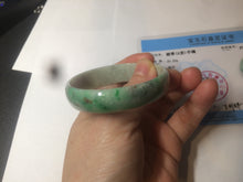 Load image into Gallery viewer, 52.5mm certified 100% natural Type A sunny green red yellow thin jadeite jade bangle GL19-1-4129
