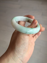 Load image into Gallery viewer, 53mm 100% natural certified sunny green/white(白底青) jadeite jade bangle BK81-5255
