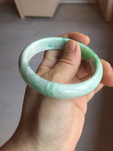 Load image into Gallery viewer, 56mm certified 100% natural Type A sunny green white jadeite bangle PD147-6264
