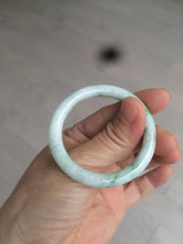 Load image into Gallery viewer, 35-38mm Type A 100% Natural sunny green/white Jadeite Jade kids bangle /scarf button group BF100
