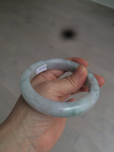 Load image into Gallery viewer, 61.8 mm certified type A 100% Natural light green/white/purple chubby Jadeite Jade bangle BH44-2807
