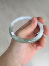 Load image into Gallery viewer, 55mm Certified Type A 100% Natural green white slim round cut Jadeite Jade bangle Y169-3693
