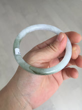 Load image into Gallery viewer, 55mm Certified Type A 100% Natural green white slim round cut Jadeite Jade bangle Y169-3693
