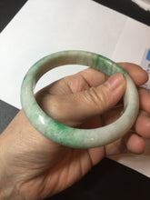 Load image into Gallery viewer, 58.5mm Certified type A 100% Natural sunny green/white Jadeite bangle AY86-3473
