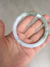 Load image into Gallery viewer, 55mm Certified Type A 100% Natural green white slim round cut Jadeite Jade bangle Y169-3693
