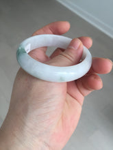 Load image into Gallery viewer, 52mm certified type A 100% Natural green/white oval jadeite jade bangle BK125-0256
