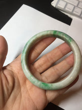 Load image into Gallery viewer, 58.5mm Certified type A 100% Natural sunny green/white Jadeite bangle AY86-3473
