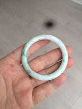 Load image into Gallery viewer, 35-38mm Type A 100% Natural sunny green/white Jadeite Jade kids bangle /scarf button group BF100
