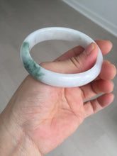 Load image into Gallery viewer, 52mm certified type A 100% Natural green/white oval jadeite jade bangle BK125-0256
