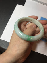 Load image into Gallery viewer, 56mm Certified type A 100% Natural sunny green/white Jadeite bangle AY87-3479
