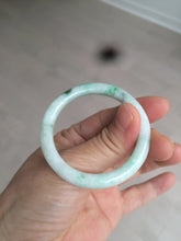 Load image into Gallery viewer, 35-38mm Type A 100% Natural sunny green/white Jadeite Jade kids bangle /scarf button group BF100
