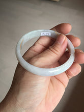 Load image into Gallery viewer, 56mm 100% Natural type A light green purple white carved flowers and golden-painted Jadeite Jade bangle PB227-0274
