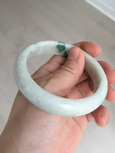 Load image into Gallery viewer, 56.8mm certified Type A 100% Natural sunny green light green Jadeite Jade bangle D140-4008
