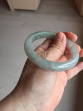 Load image into Gallery viewer, 53mm 100% natural certified dark green/gray jadeite jade bangle BM53-8655
