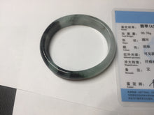 Load image into Gallery viewer, 47mm Certified Type A 100% Natural dark green Jadeite Jade oval bangle AH93-4483
