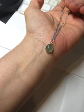 Load image into Gallery viewer, 7x6mm 100% natural type A icy watery light green dainty Jadeite Jade pendant PA165
