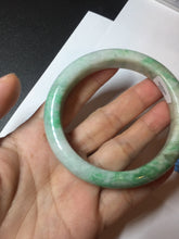 Load image into Gallery viewer, 58.5mm Certified type A 100% Natural sunny green/white Jadeite bangle AY87-3471
