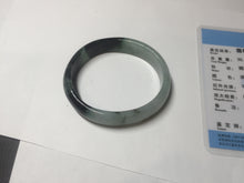 Load image into Gallery viewer, 47mm Certified Type A 100% Natural dark green Jadeite Jade oval bangle AH93-4483
