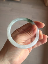 Load image into Gallery viewer, 卖了 55.5mm certificated Type A 100% Natural icy watery green/white slim round cut Jadeite Jade bangle BK69-9874
