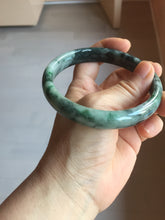 Load image into Gallery viewer, 64.5mm Certified Type A 100% Natural sunny green dark green gray black Jadeite bangle PD143-6237
