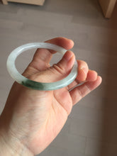 Load image into Gallery viewer, 卖了 55.5mm certificated Type A 100% Natural icy watery green/white slim round cut Jadeite Jade bangle BK69-9874
