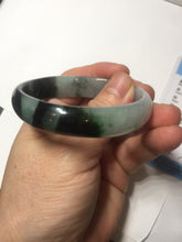 Load image into Gallery viewer, 47mm Certified Type A 100% Natural dark green Jadeite Jade oval bangle AH93-4483
