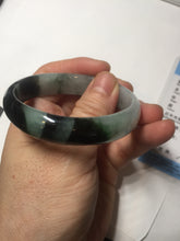 Load image into Gallery viewer, 47mm Certified Type A 100% Natural dark green Jadeite Jade oval bangle AH93-4483
