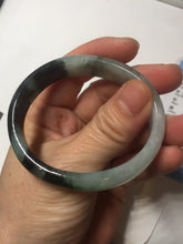 Load image into Gallery viewer, 47mm Certified Type A 100% Natural dark green Jadeite Jade oval bangle AH93-4483
