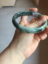 Load image into Gallery viewer, 64.5mm Certified Type A 100% Natural sunny green dark green gray black Jadeite bangle PD143-6237
