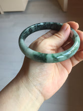 Load image into Gallery viewer, 64.5mm Certified Type A 100% Natural sunny green dark green gray black Jadeite bangle PD143-6237
