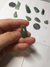 Load image into Gallery viewer, 100% Natural type A dark green/black/gary Jadeite Jade belssed melon pendant PC124-5
