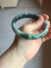 Load image into Gallery viewer, 64.5mm Certified Type A 100% Natural sunny green dark green gray black Jadeite bangle PD143-6237
