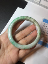 Load image into Gallery viewer, 58.5mm Certified type A 100% Natural sunny green/white Jadeite bangle AY87-3471
