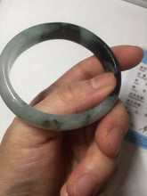 Load image into Gallery viewer, 47mm Certified Type A 100% Natural dark green Jadeite Jade oval bangle AH93-4483
