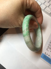 Load image into Gallery viewer, 58.5mm Certified type A 100% Natural sunny green/white Jadeite bangle AY87-3471
