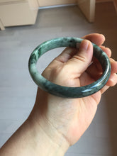Load image into Gallery viewer, 64.5mm Certified Type A 100% Natural sunny green dark green gray black Jadeite bangle PD143-6237
