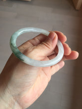 Load image into Gallery viewer, 卖了 55.5mm certificated Type A 100% Natural icy watery green/white slim round cut Jadeite Jade bangle BK69-9874
