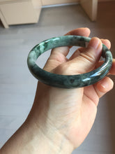 Load image into Gallery viewer, 64.5mm Certified Type A 100% Natural sunny green dark green gray black Jadeite bangle PD143-6237
