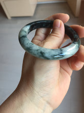 Load image into Gallery viewer, 已经卖 54.8mm Certified Type A 100% Natural dark green black/white (black water and white mountains,白山黑水) Jadeite bangle PD142-6233
