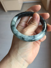 Load image into Gallery viewer, 已经卖 54.8mm Certified Type A 100% Natural dark green black/white (black water and white mountains,白山黑水) Jadeite bangle PD142-6233
