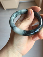 Load image into Gallery viewer, 已经卖 54.8mm Certified Type A 100% Natural dark green black/white (black water and white mountains,白山黑水) Jadeite bangle PD142-6233
