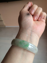 Load image into Gallery viewer, 52.7mm Type A 100% Natural icy sunny green/gray/black/brown Jadeite Jade bangle AT49
