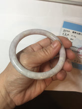 Load image into Gallery viewer, 58.5mm certified 100% natural Type A light purple yellow green white (Whispers of Autumn) round cut jadeite jade bangle PB71-9033
