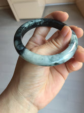 Load image into Gallery viewer, 已经卖 54.8mm Certified Type A 100% Natural dark green black/white (black water and white mountains,白山黑水) Jadeite bangle PD142-6233
