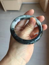 Load image into Gallery viewer, 已经卖 54.8mm Certified Type A 100% Natural dark green black/white (black water and white mountains,白山黑水) Jadeite bangle PD142-6233
