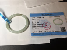 Load image into Gallery viewer, 57mm Certified type A 100% Natural light green round cut Jadeite bangle BM78-0419
