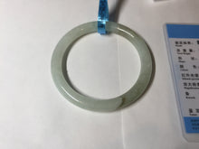 Load image into Gallery viewer, 57mm Certified type A 100% Natural light green round cut Jadeite bangle BM78-0419
