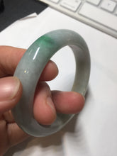 Load image into Gallery viewer, 52.8mm Certificated sunny green/white jadeite jade bangle BN42
